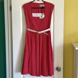Hell Bunny 50's Vintage Style Country Girl Polka Dot Party Dress